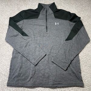 Men’s Two Toned Under Armour Jacket Gorpcore Cold Gear Fleece 1/4 Zip Size Large